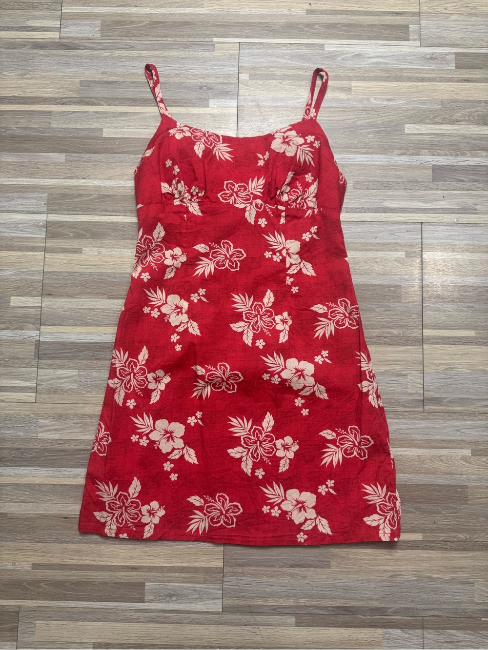wild fable Red Floral Spaghetti-Strap Mini Dress